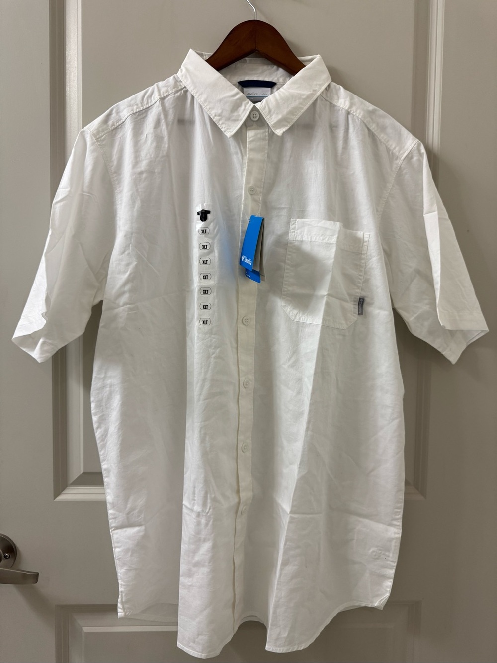 Columbia Thompson Hill Mens Short Sleeve Button-Up Shirt White Size XLT Tall NWT